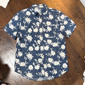Old Navy Blue Floral Men's Shirt